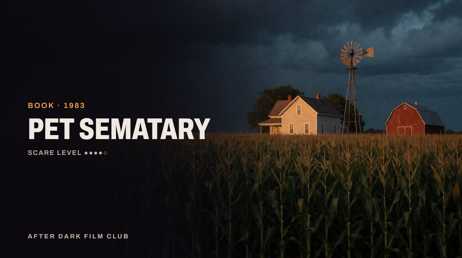 Pet Sematary, an After Dark title card