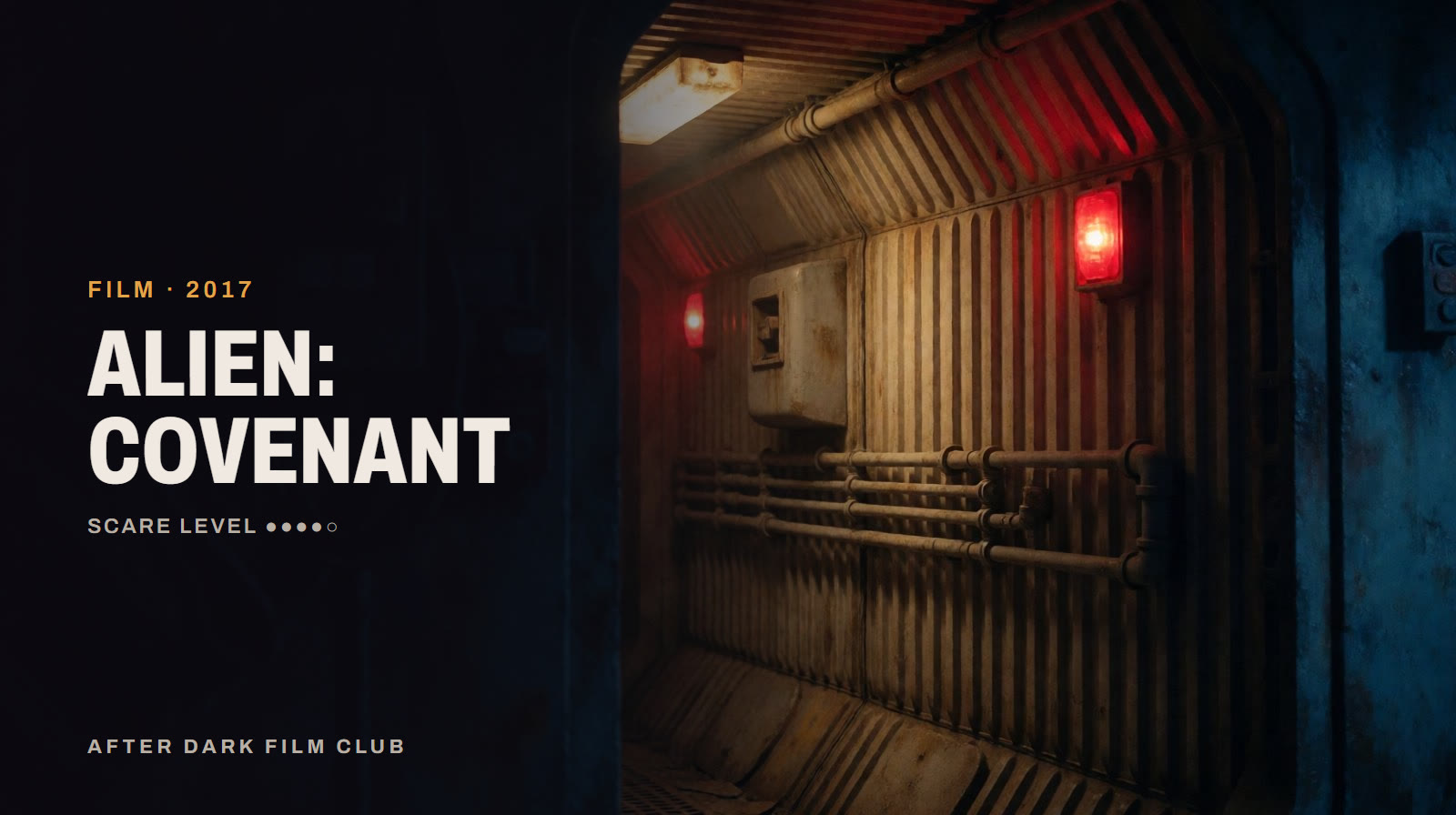 Alien: Covenant, an After Dark title card
