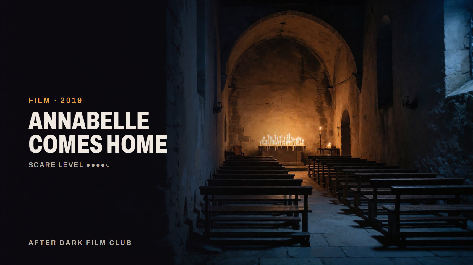 Annabelle Comes Home, an After Dark title card