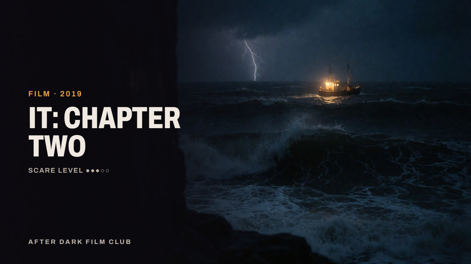 It: Chapter Two, an After Dark title card