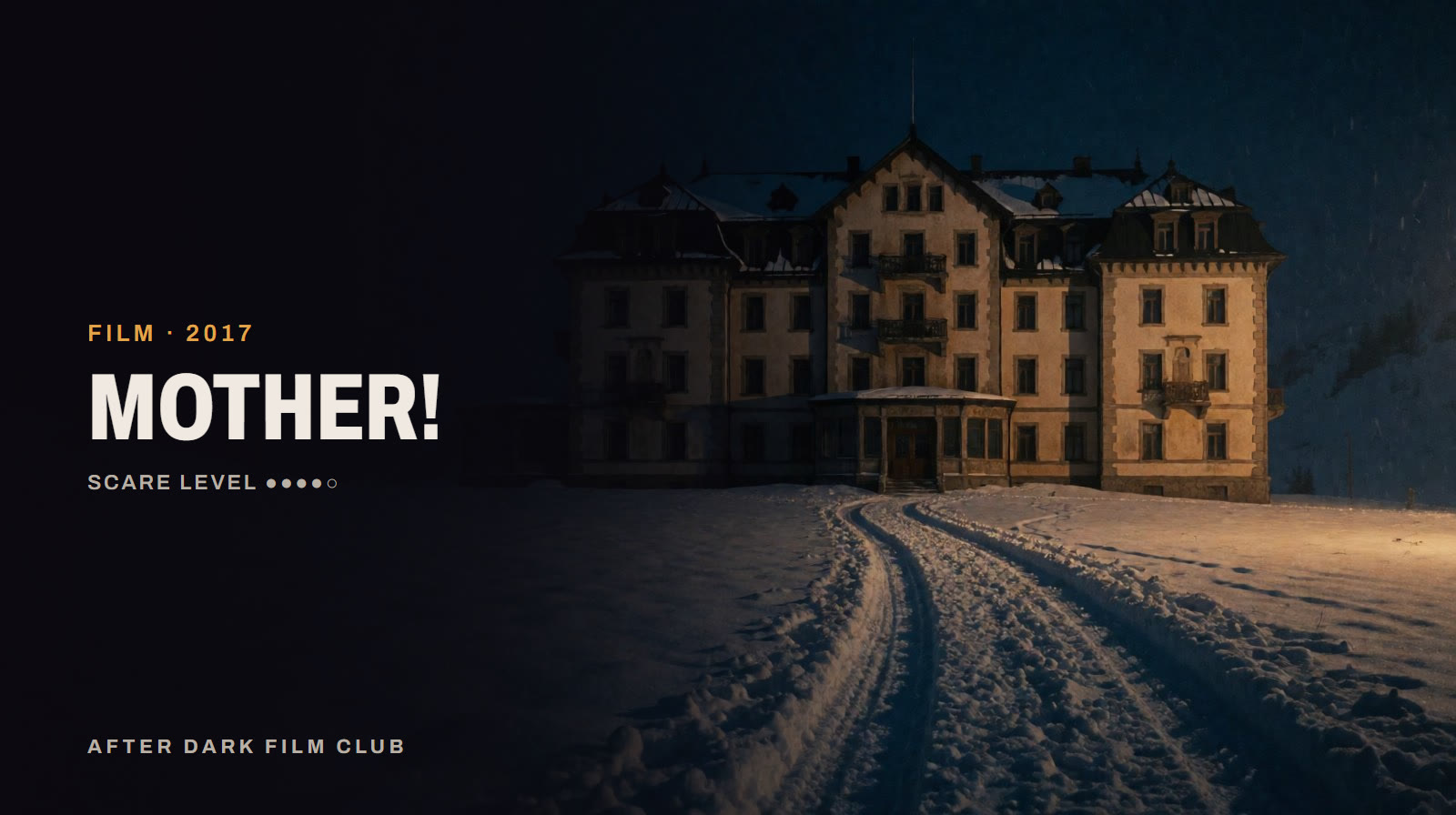 Mother!, an After Dark title card