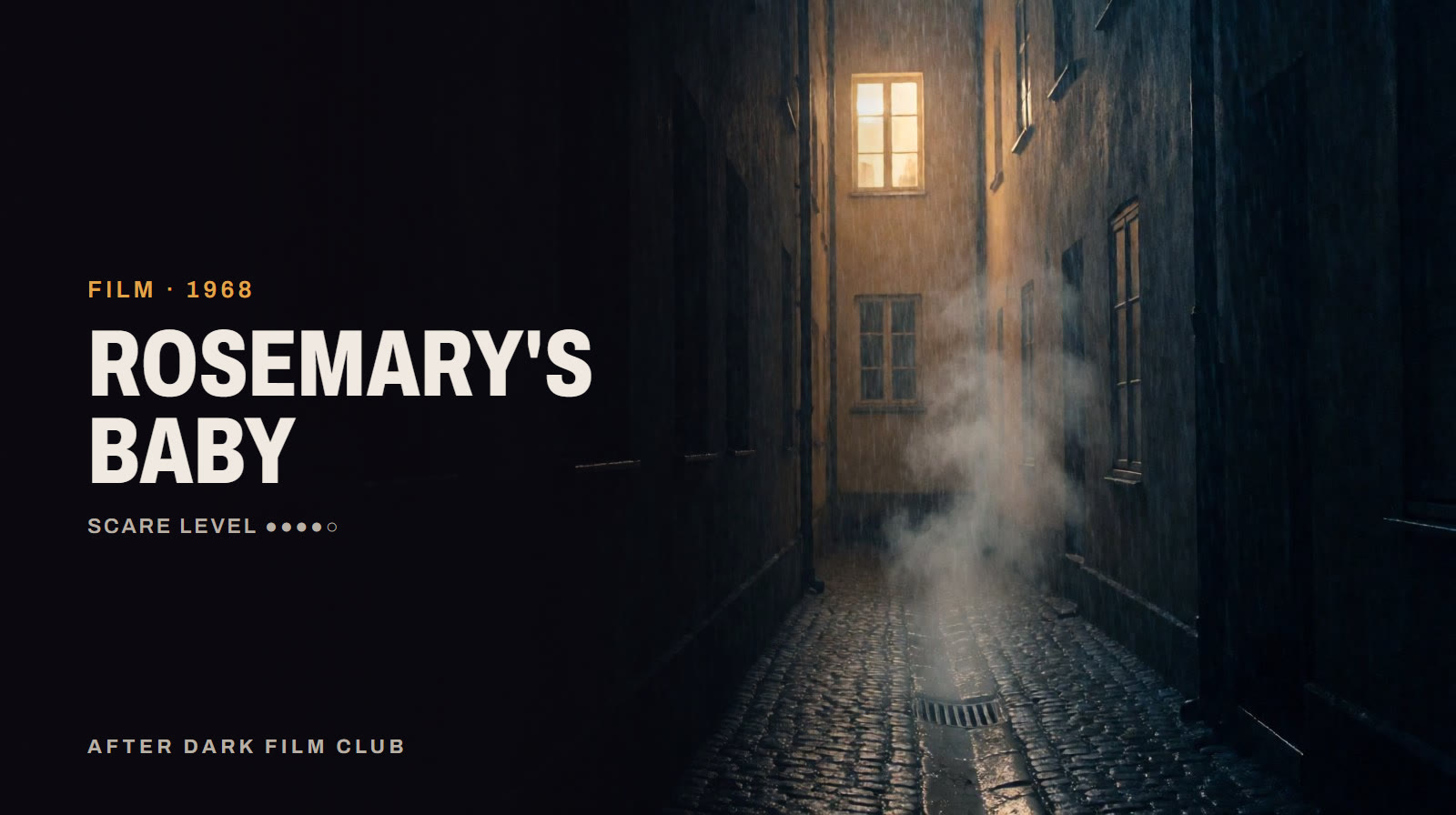 Rosemary's Baby, an After Dark title card