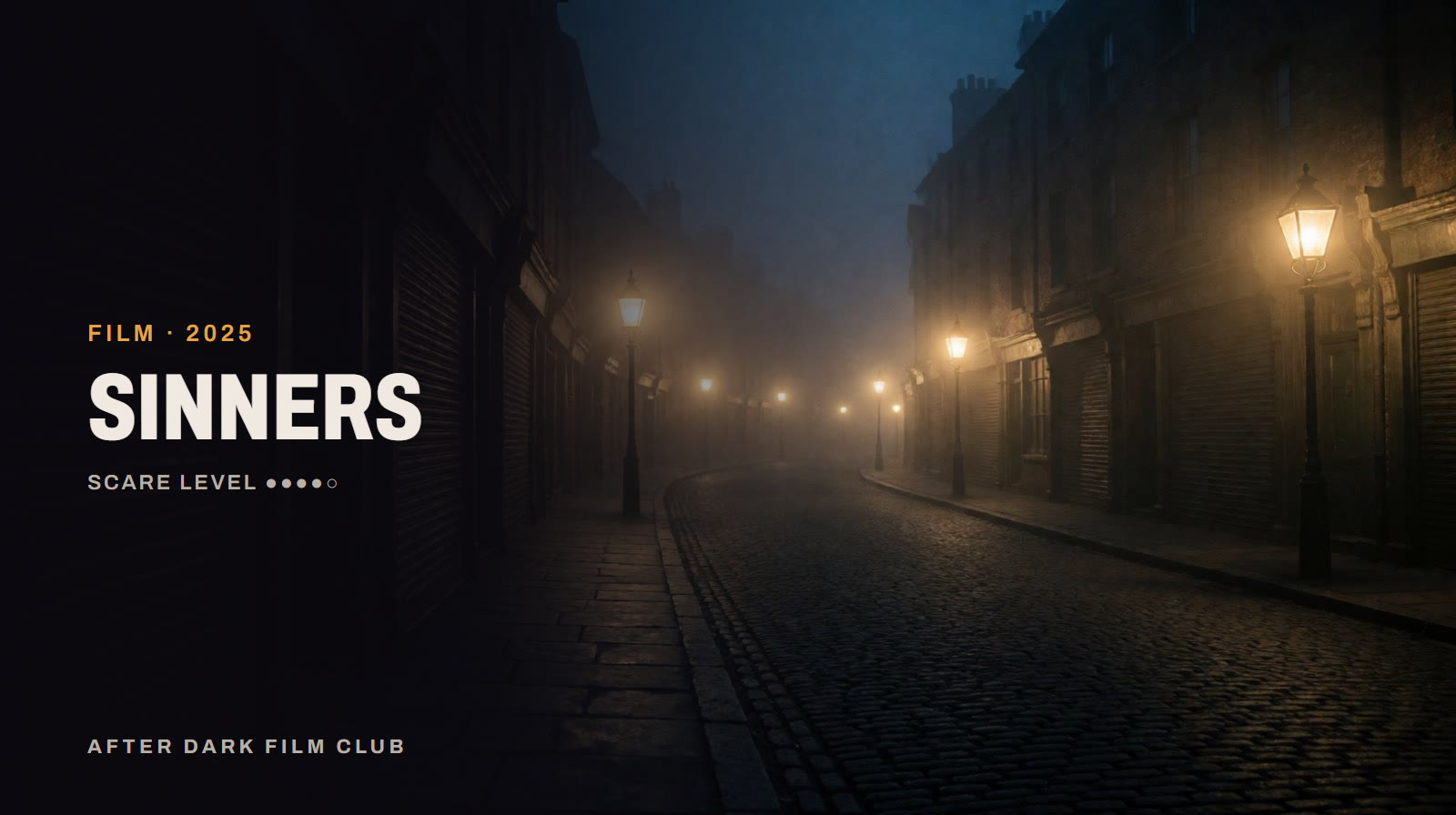 Sinners, an After Dark title card
