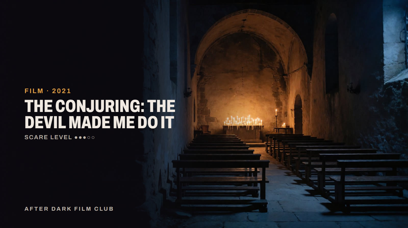 The Conjuring: The Devil Made Me Do It, an After Dark title card