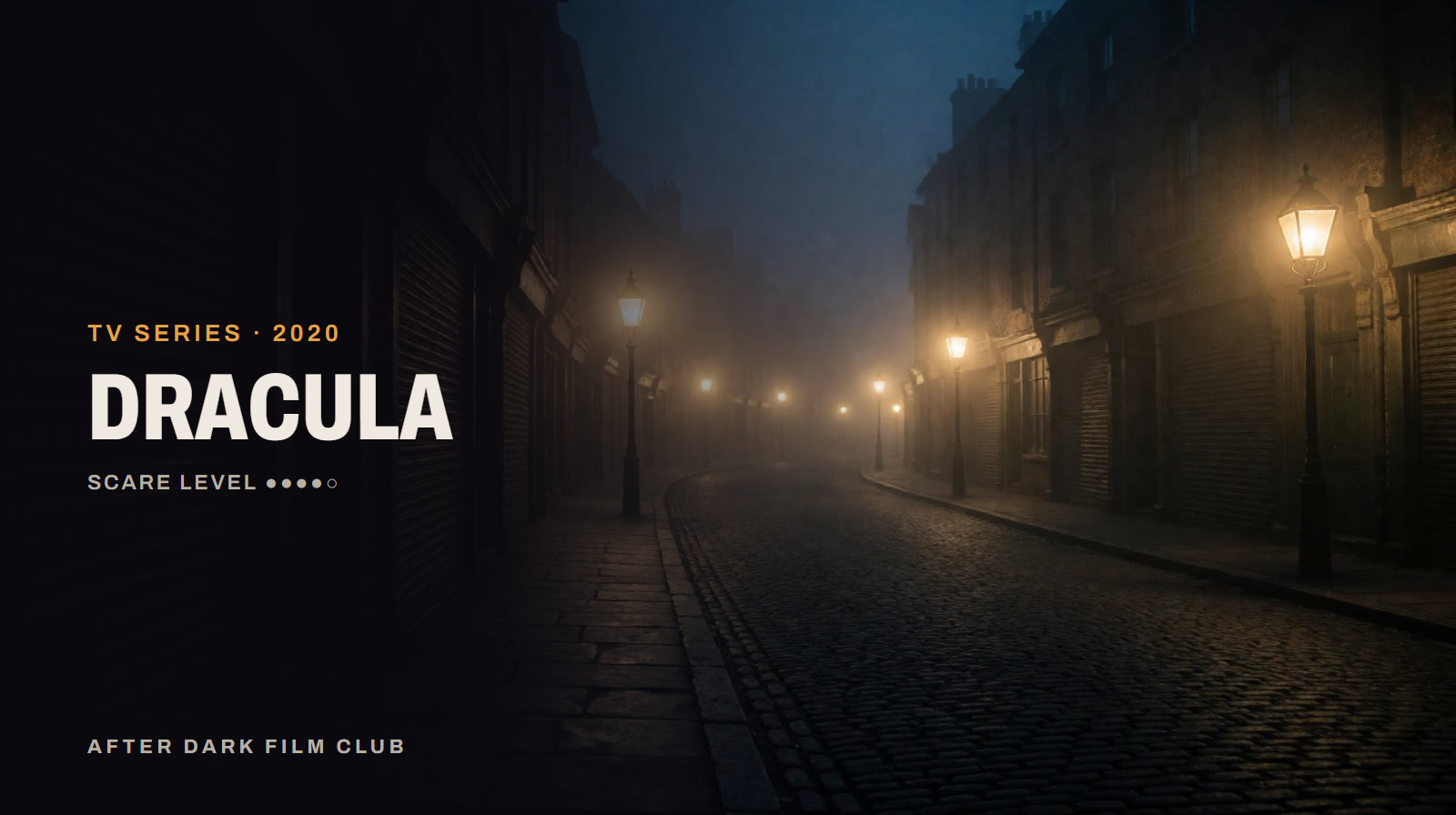 Dracula, an After Dark title card