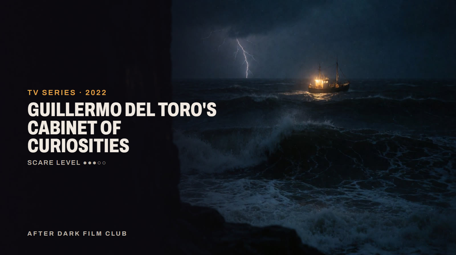 Guillermo del Toro's Cabinet of Curiosities, an After Dark title card