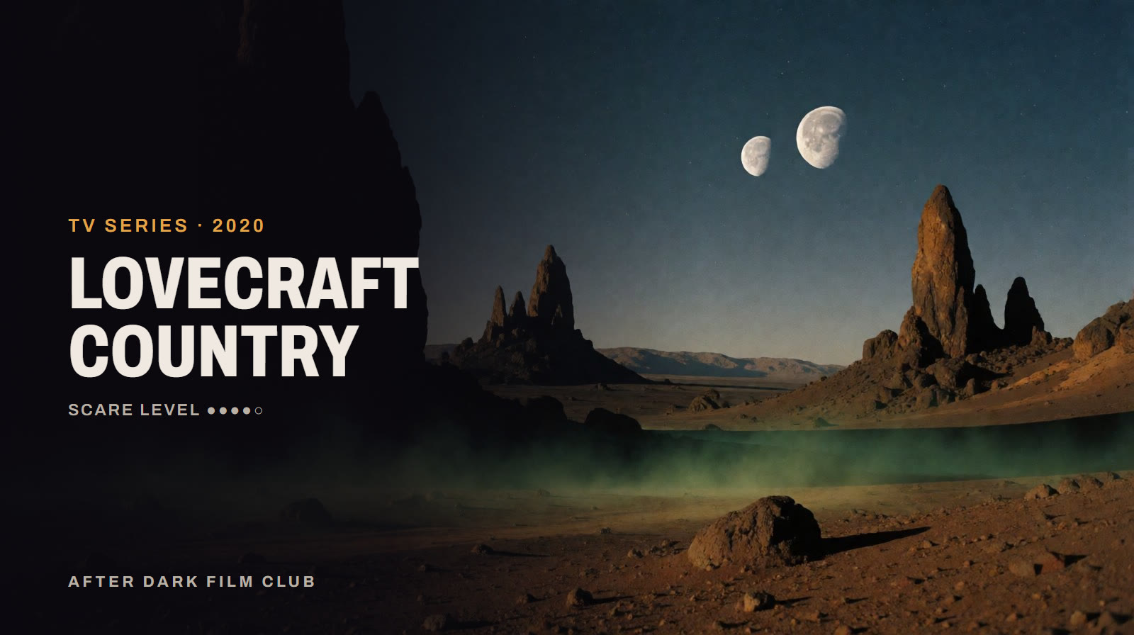 Lovecraft Country, an After Dark title card