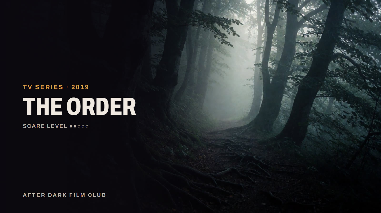 The Order, an After Dark title card