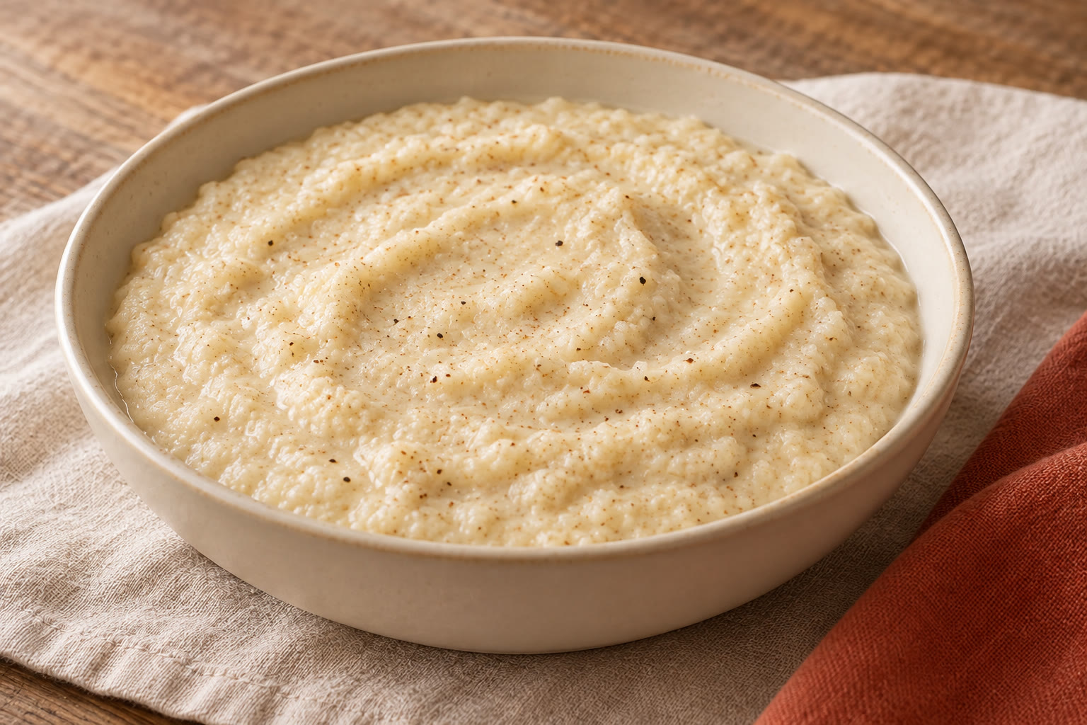 A bowl of creamy gluten-free bread sauce.